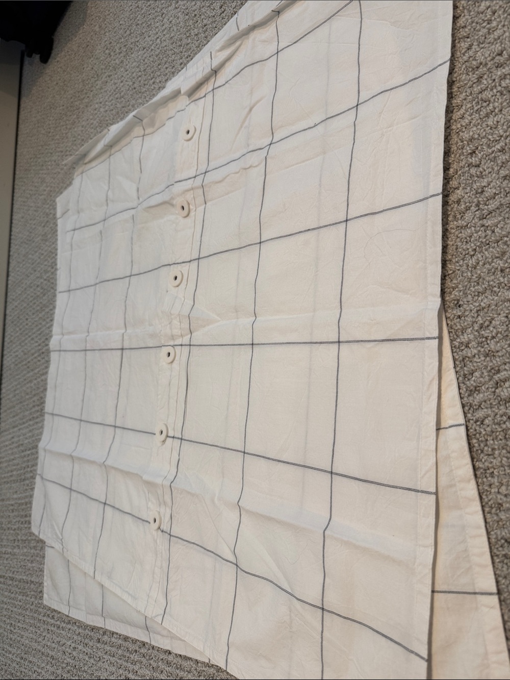 Neutral Grid Button-Down Euro Pillow Shams